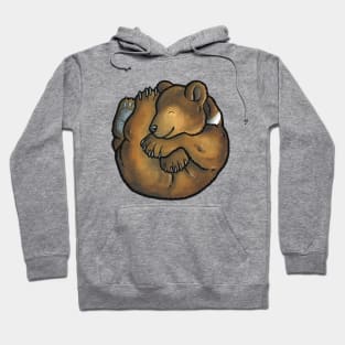 Sleeping brown bear cub Hoodie